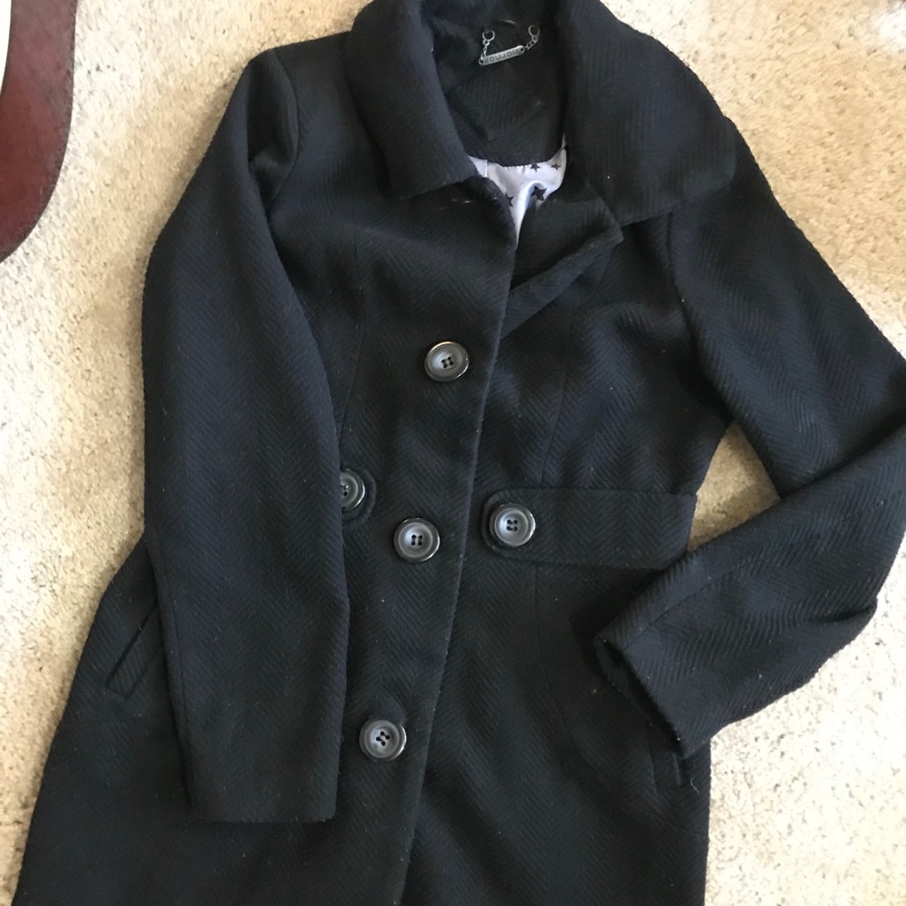 SOLD Black Trench Coat sz M L